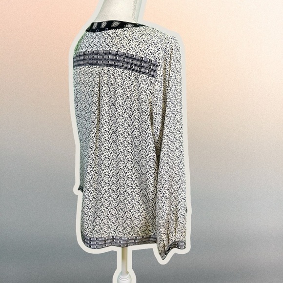 Sea New York White & Black 100% Silk Button-Up Geometric Print Tunic Size 4 - Picture 9 of 12